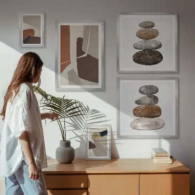 Abstracte boho wanddecoratie artistieke compositie