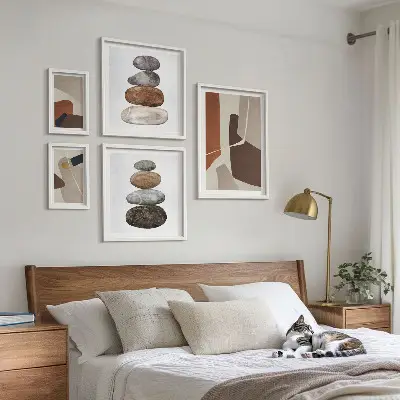 Abstracte boho wanddecoratie artistieke compositie