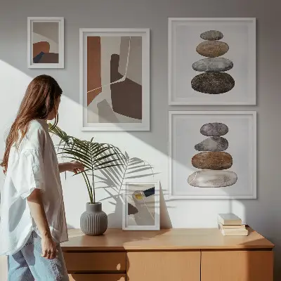 Abstracte boho wanddecoratie artistieke compositie