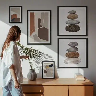 Abstracte boho wanddecoratie artistieke compositie