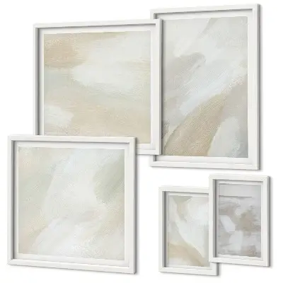 Moderne schilderijen set Abstracte schilderkunst met een kwast
