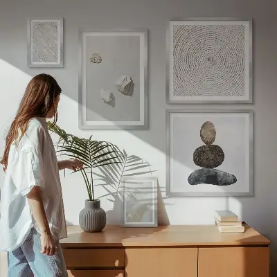 Moderne zandstenen verf voor een gallery wall
