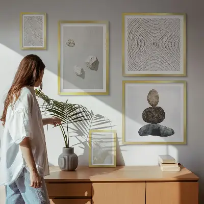 Moderne zandstenen verf voor een gallery wall