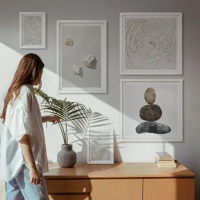 Moderne zandstenen verf voor een gallery wall