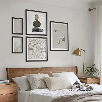 Moderne zandstenen verf voor een gallery wall