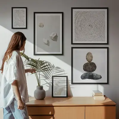 Moderne zandstenen verf voor een gallery wall