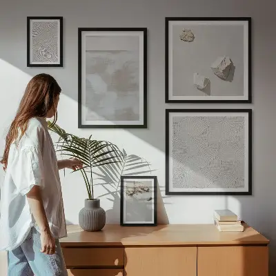 Wanddecoratie compositie Zandsteen boho textuur