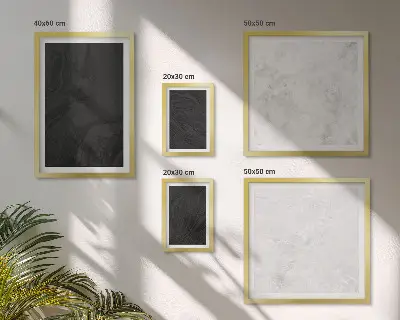 Moderne kunstwerkenset met donker licht marmeren patroon in glamourstijl
