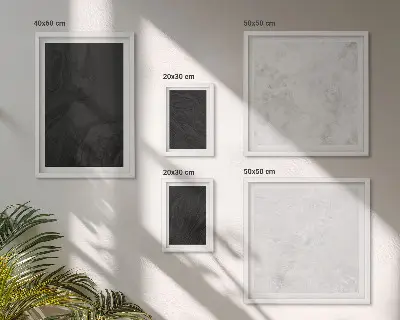 Moderne kunstwerkenset met donker licht marmeren patroon in glamourstijl