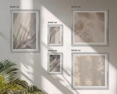 Set van moderne schilderijen met natuurlijke boho-texturen van dichtbij