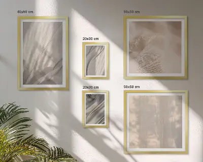 Set van moderne schilderijen met natuurlijke boho-texturen van dichtbij
