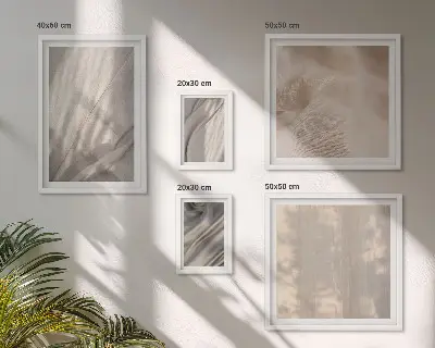 Set van moderne schilderijen met natuurlijke boho-texturen van dichtbij