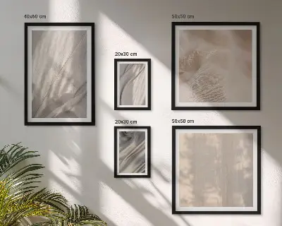 Set van moderne schilderijen met natuurlijke boho-texturen van dichtbij