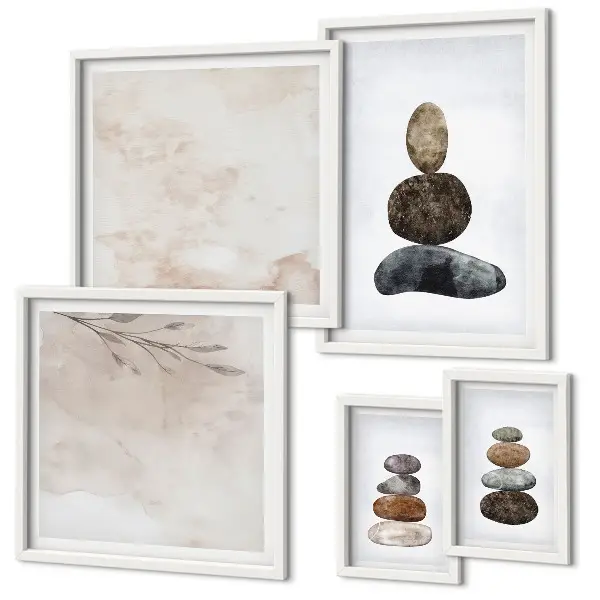 Gallery wall Stapels stenen boho schilderij