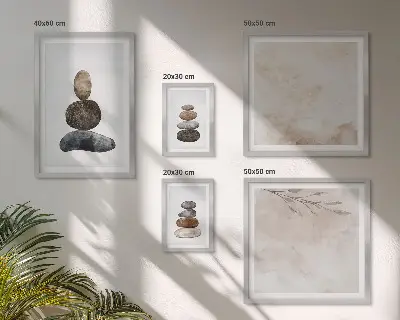 Gallery wall Stapels stenen boho schilderij