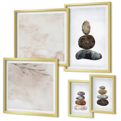 Gallery wall Stapels stenen boho schilderij