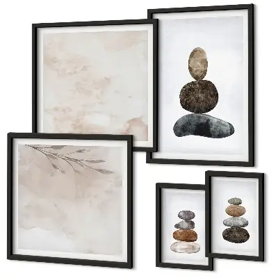 Gallery wall Stapels stenen boho schilderij