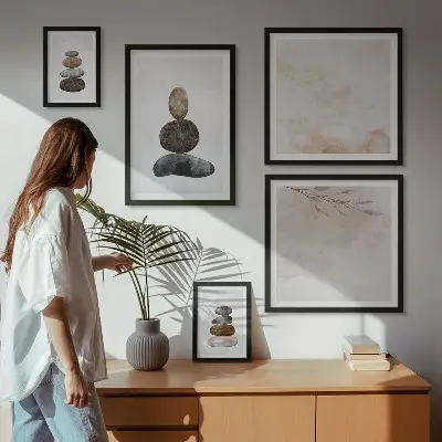 Gallery wall Stapels stenen boho schilderij