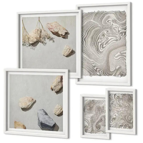 Wanddecoratie met abstracte vormen moderne compositie