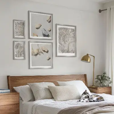 Wanddecoratie met abstracte vormen moderne compositie