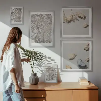 Wanddecoratie met abstracte vormen moderne compositie