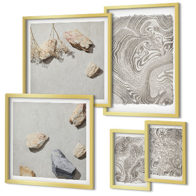 Wanddecoratie compositie Moderne abstracte vormen