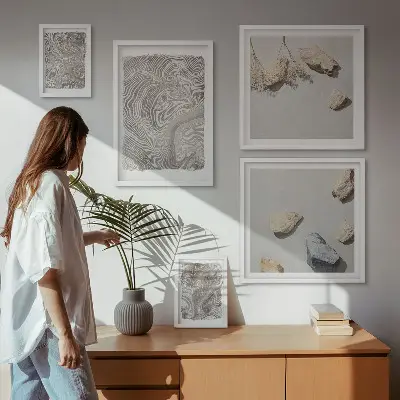 Wanddecoratie met abstracte vormen moderne compositie