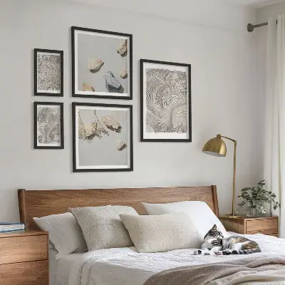 Wanddecoratie met abstracte vormen moderne compositie