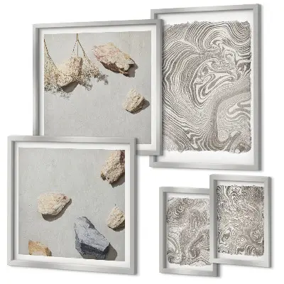 Wanddecoratie met abstracte vormen moderne compositie