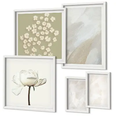 Gallery wall Bloemen, modieuze boho-texturen