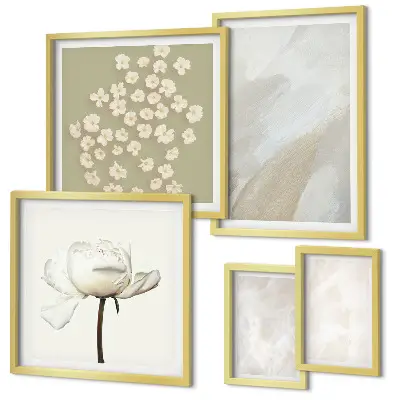 Gallery wall bloemen met modieuze boho-texturen
