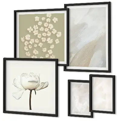 Gallery wall bloemen met modieuze boho-texturen