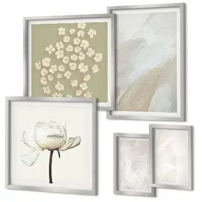 Gallery wall bloemen met modieuze boho-texturen