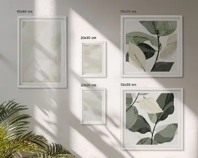 Wanddecoratie compositie in abstracte boho-stijl met heldere verf