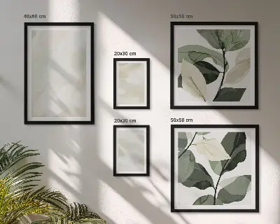 Wanddecoratie compositie in abstracte boho-stijl met heldere verf