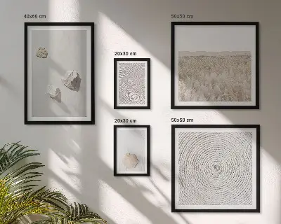 Set van moderne schilderijen met lichte boho zandtexturen
