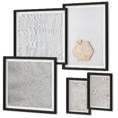 Gallery wall met lichte boho zandtexturen