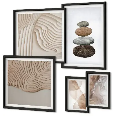 Wanddecoratie met abstracte compositie in pastelkleurige vormen