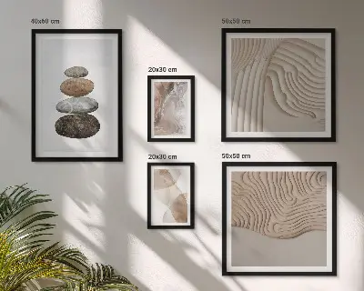 Wanddecoratie met abstracte compositie in pastelkleurige vormen