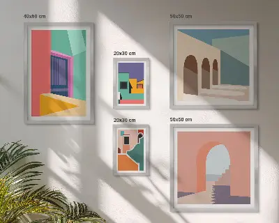 Gallery wall Kleurrijke illustraties van de stad