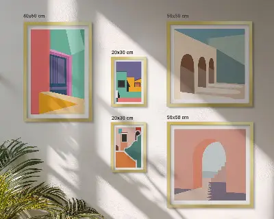 Gallery wall Kleurrijke illustraties van de stad