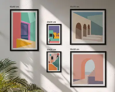 Gallery wall Kleurrijke illustraties van de stad