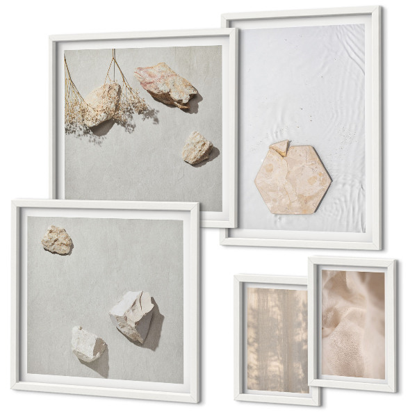 Wanddecoratie compositie Subtiele boho-texturen in natuurlijke stijl