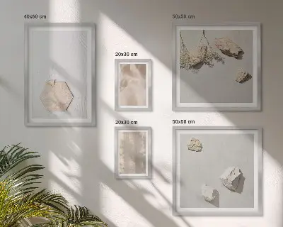 Wanddecoratie compositie met subtiele boho-texturen in natuurlijke stijl