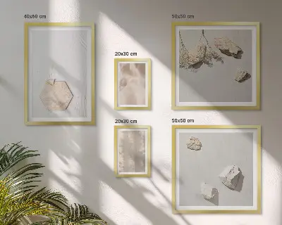 Wanddecoratie compositie met subtiele boho-texturen in natuurlijke stijl