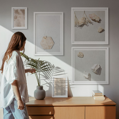 Wanddecoratie compositie Subtiele boho-texturen in natuurlijke stijl