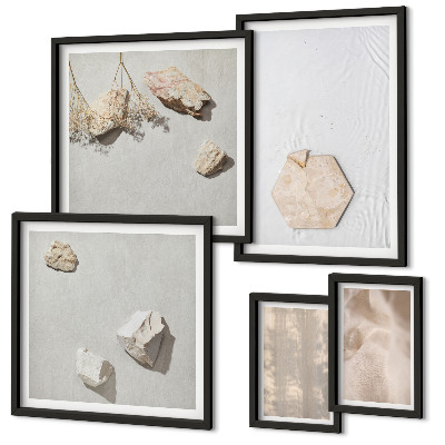 Wanddecoratie compositie Subtiele boho-texturen in natuurlijke stijl