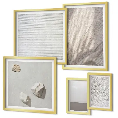 Moderne schilderijen set met verfijnde boho-texturen uit de natuur