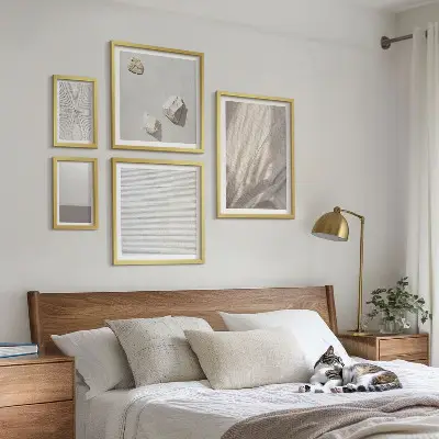 Moderne schilderijen set met verfijnde boho-texturen uit de natuur