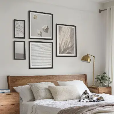 Moderne schilderijen set met verfijnde boho-texturen uit de natuur